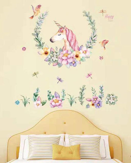 Aufkleber Einhorn Natur Schlafzimmer Wandtattoos
