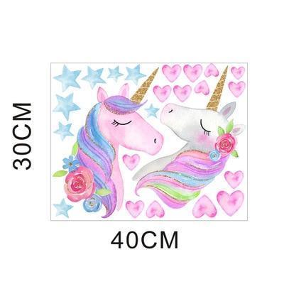 Aufkleber Einhorn Kleines Mädchen Wandaufkleber