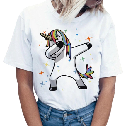 T-Shirt Frau Einhorn Tupfer