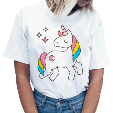 T-shirt Frau Einhorn Sterne
