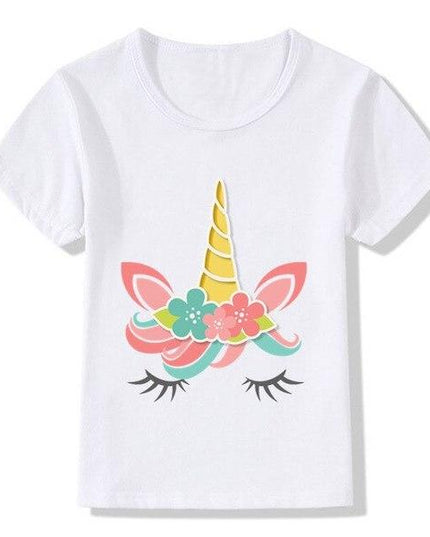 Einhorn-T-Shirt Kind Blume