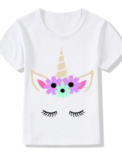 Einhorn-T-Shirt Kind Blume