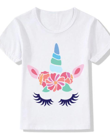 Einhorn-T-Shirt Kind Blume