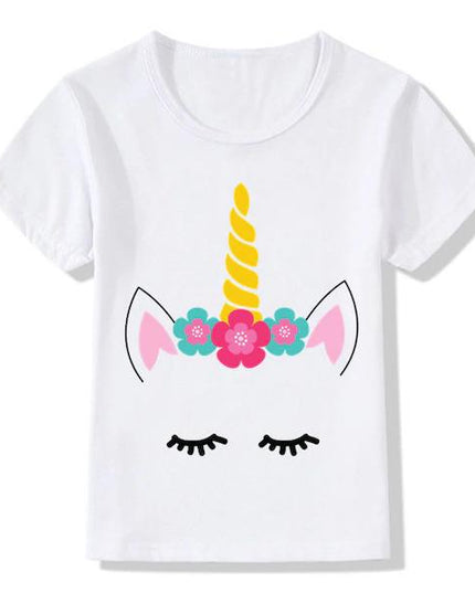 Einhorn-T-Shirt Kind Blume