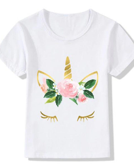 Einhorn-T-Shirt Kind Blume