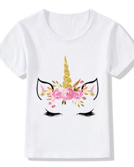 Einhorn-T-Shirt Kind Blume