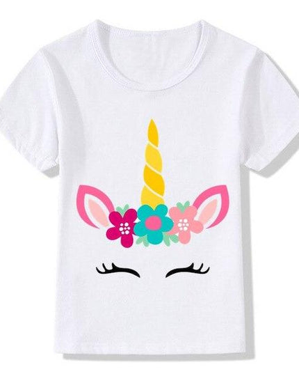 Einhorn-T-Shirt Kind Blume