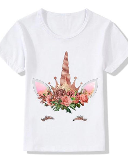 Einhorn-T-Shirt Kind Blume