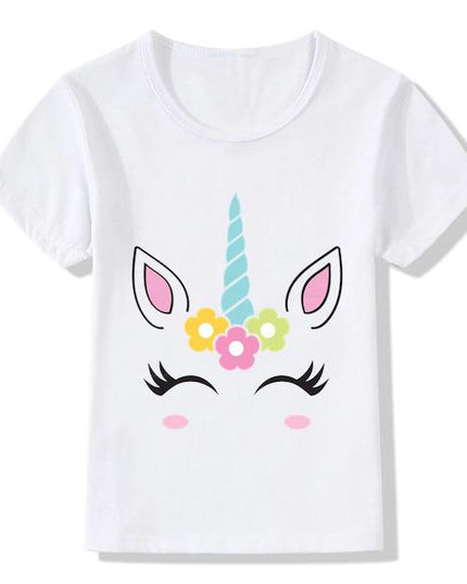 Einhorn-T-Shirt Kind Blume